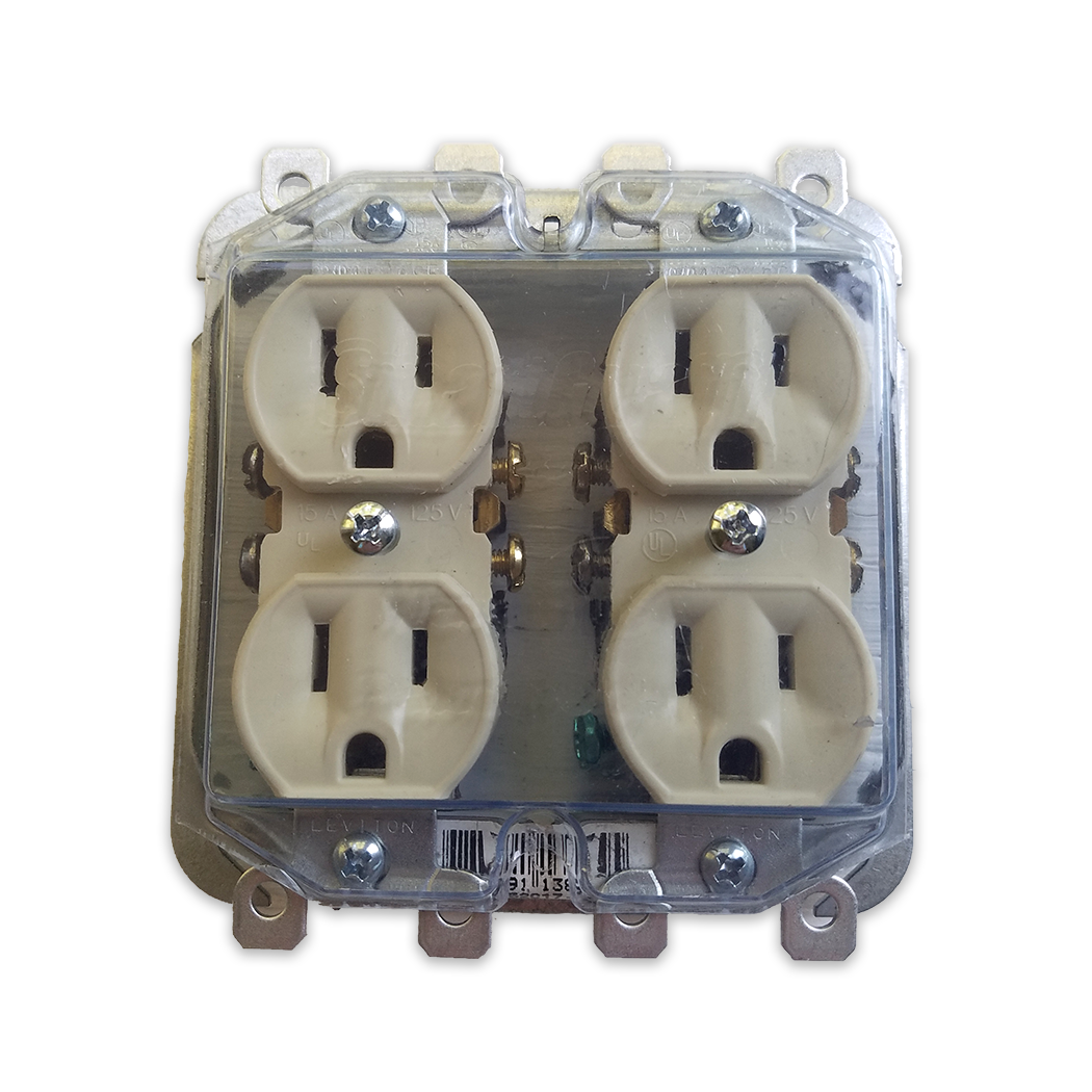 2 Gang Duplex Receptacle Cover With Screws PreInstalled SmartGuard