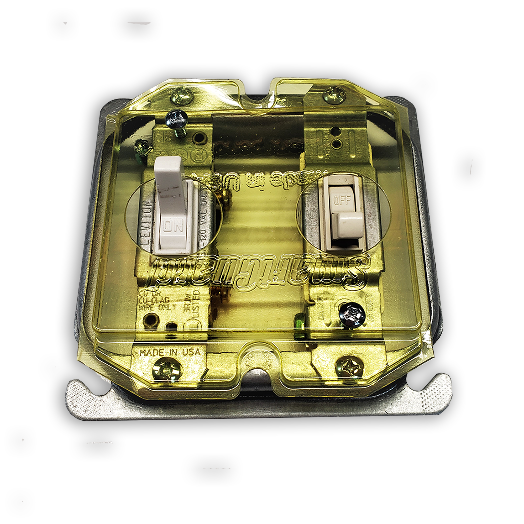 2 Gang Cover, Toggle Light Switches, Dual Access, with Screws, 10 count SmartGuard