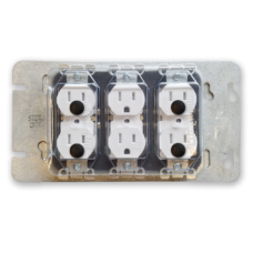 3 Gang Cover, Duplex Outlets, with Pins, 10 count