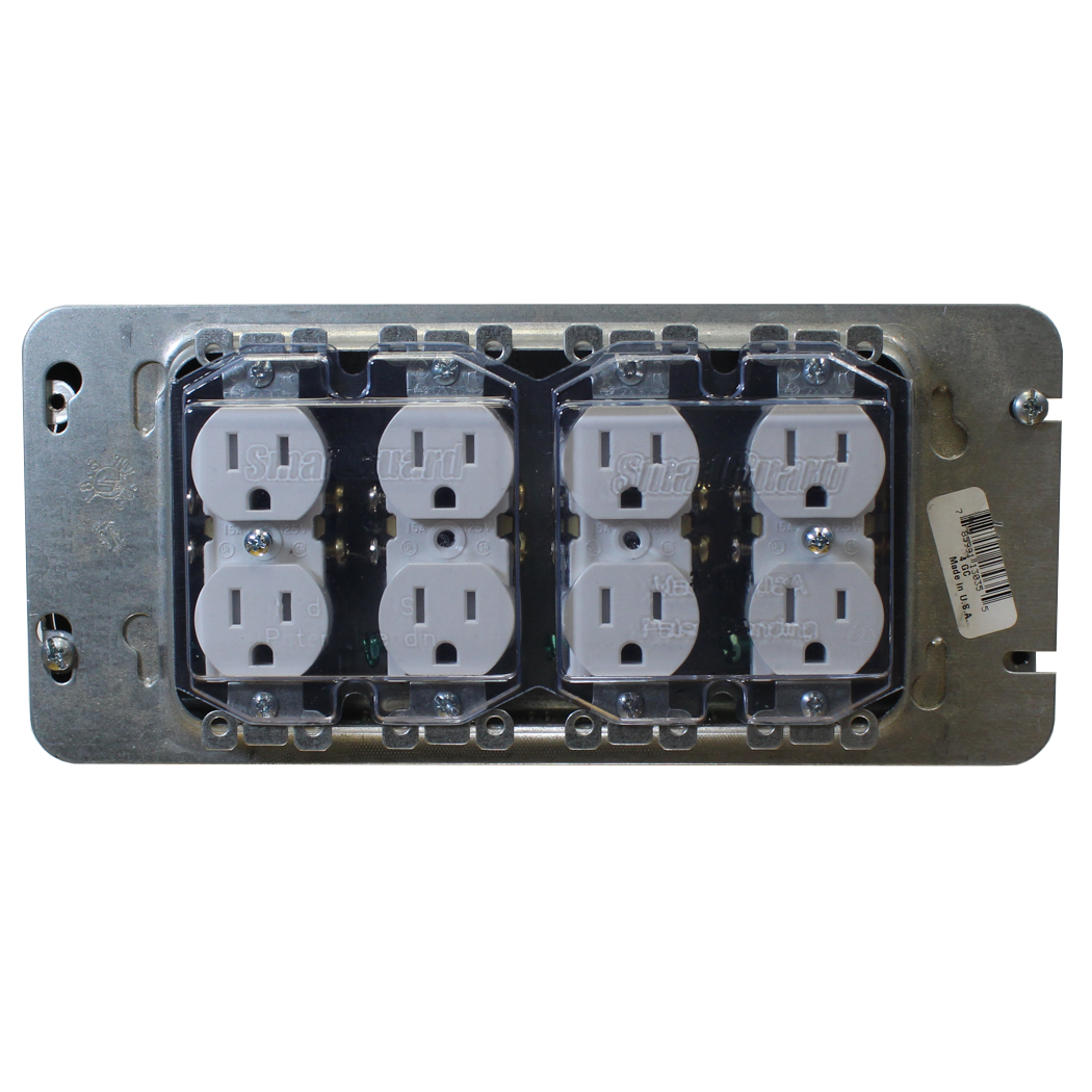 4 Gang Duplex Receptacle Cover with Screws SmartGuard