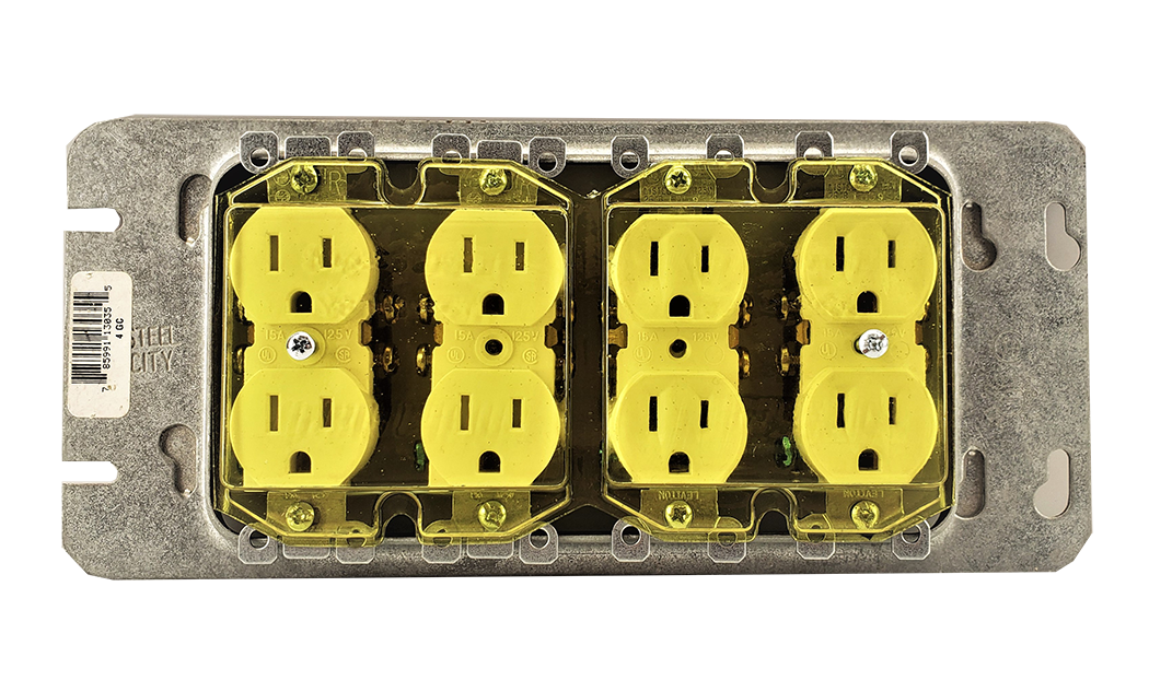 4 Gang Receptacle Cover w/ Screws Plastic Covers & Guards SmartGuard