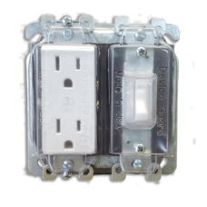 2 Gang Combo GFCI Outlet / Switch Cover 2 Gang Combo GFCI Outlet / Switch Cover