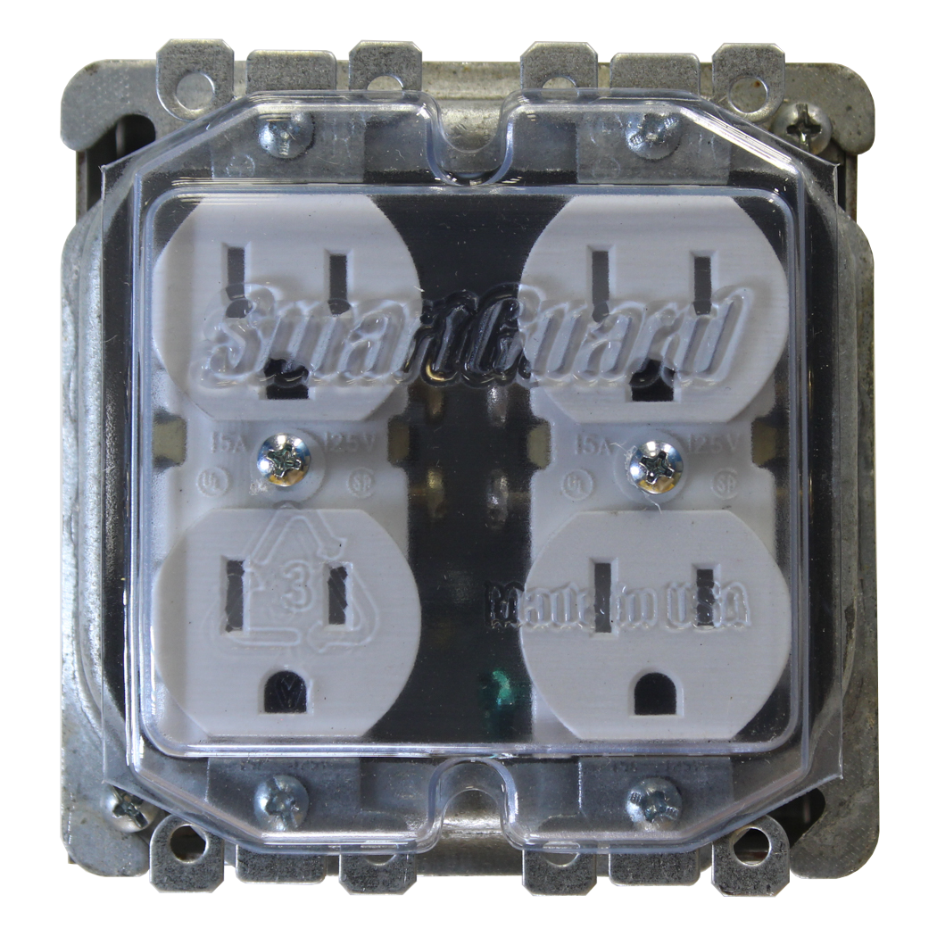 2 Gang Cover, Duplex Outlets, Dual Access, with Pins, 10 count