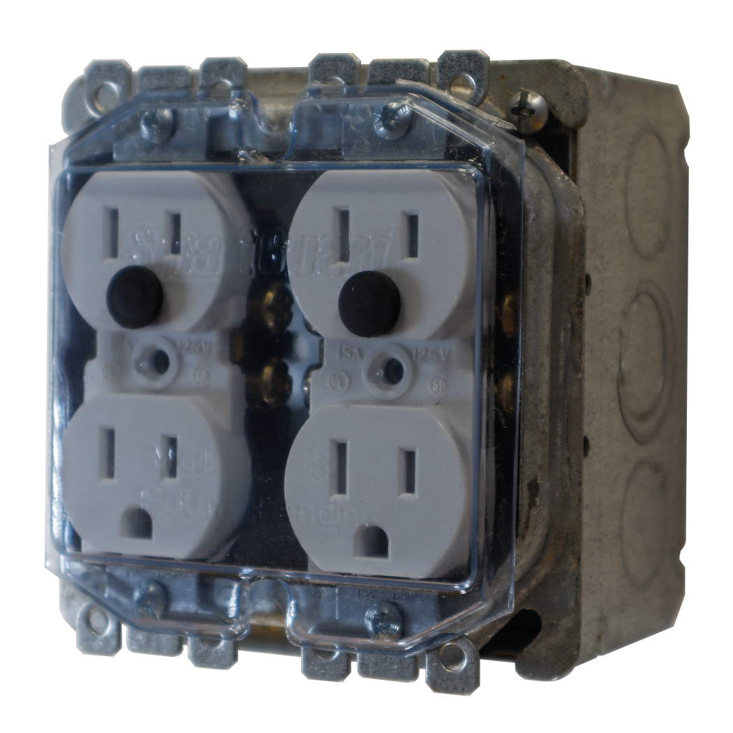2 Gang Duplex Receptacle Cover with Pins
